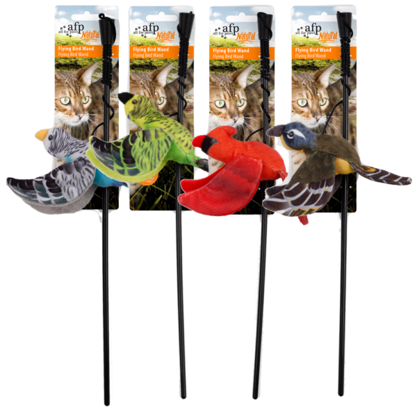 Bacchetta per gatti con uccellino ed erba gatta – AFP Natural Instincts Bird Wand