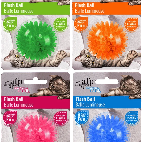 Palla per gatti in gomma, lampeggiante al movimento, 5 cm – AFP Modern Cat Flash Ball