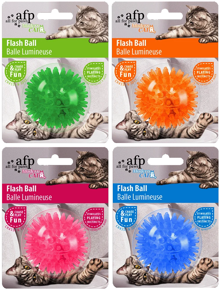 Palla per gatti in gomma, lampeggiante al movimento, 5 cm – AFP Modern Cat Flash Ball - immagine 1