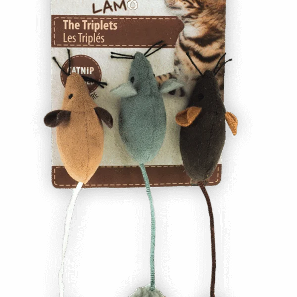 Topolini da gioco con catnip, 3 pezzi – AFP Lambswool The Triplets