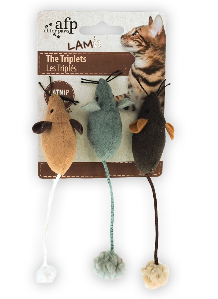 Topolini da gioco con catnip, 3 pezzi – AFP Lambswool The Triplets - immagine 1