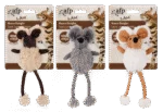 Topo giocattolo con erba gatta e plastica che fa rumore, 16 cm – AFP Lambswool Mouse Dangler