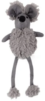 Topo giocattolo con erba gatta e plastica che fa rumore, 16 cm – AFP Lambswool Mouse Dangler - immagine 3