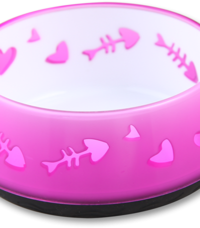 Ciotola per cibo e acqua per gatti con base in gomma, Ø 10 cm, rosa – AFP Modern Cat - Cat Love Bowl