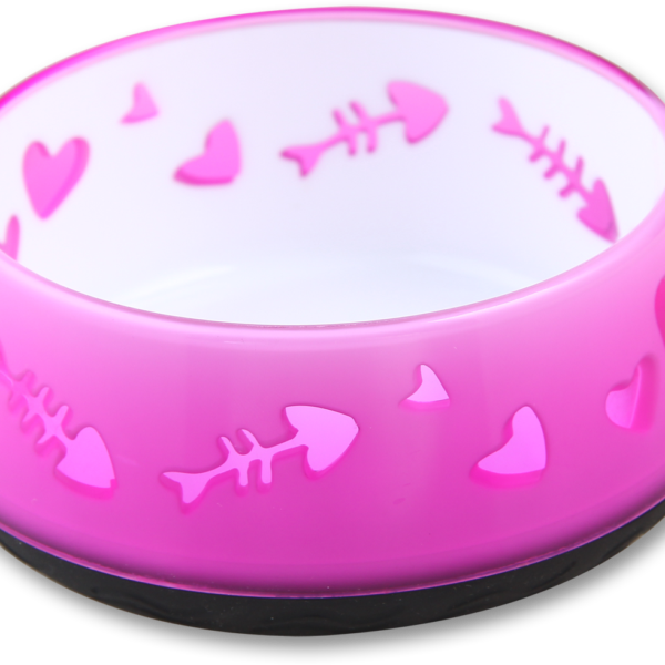 Ciotola per cibo e acqua per gatti con base in gomma, Ø 10 cm, rosa – AFP Modern Cat - Cat Love Bowl