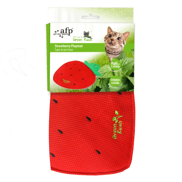 Tappetino da gioco per gatti a forma di fragola con erba gatta – AFP Green Rush - Play Mat Aardbei