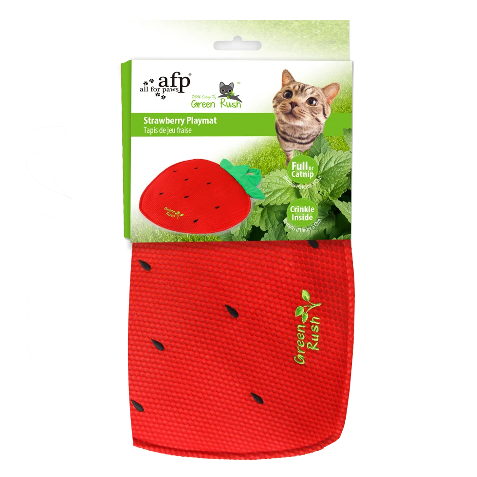 Tappetino da gioco per gatti a forma di fragola con erba gatta – AFP Green Rush - Play Mat Aardbei - immagine 1
