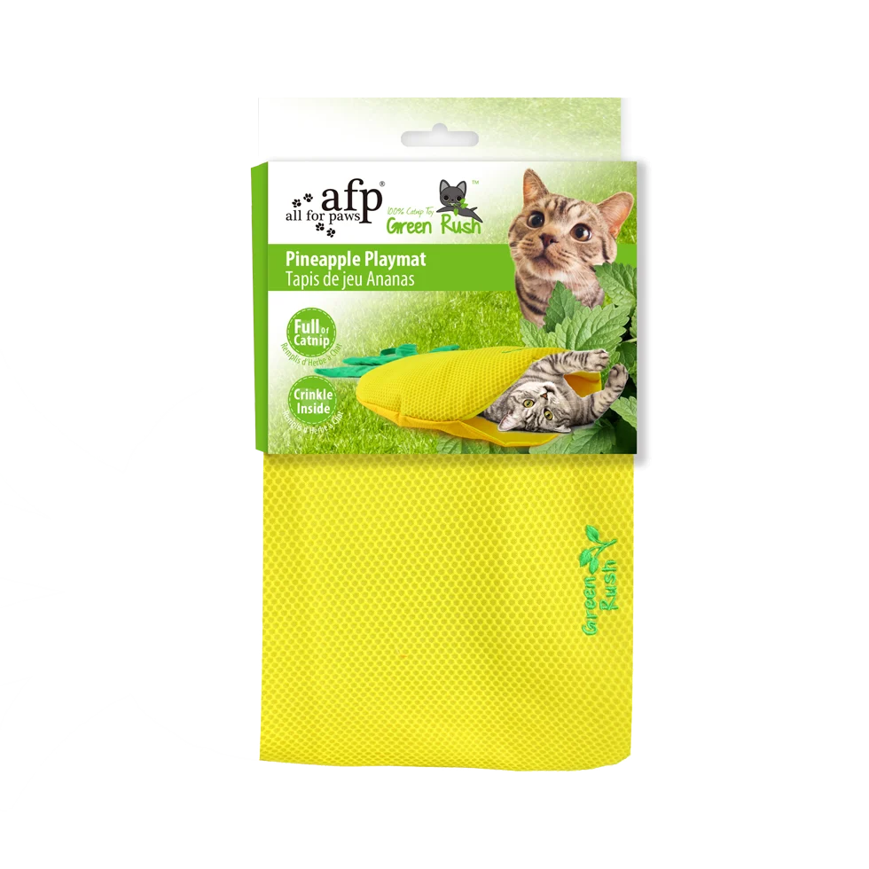 Tappetino gioco per gatti a forma di ananas con erba gatta – AFP Green Rush - Play Mat Ananas - immagine 1