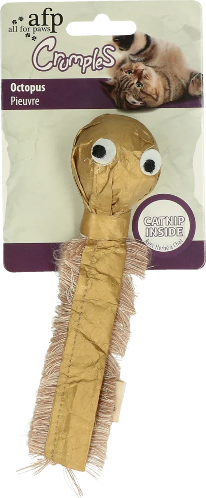 AFPK02657.png Gioco per gatti in carta con erba gatta, 17 x 4 x 0,5 cm – AFP Crumples - Octopus - immagine 1