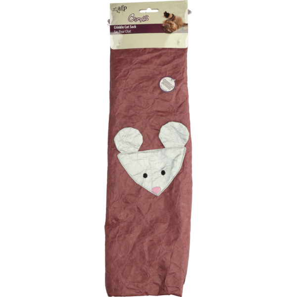 Gioco per gatti in carta frusciante con piume, viola, 45 cm – AFP Crumples - Crinkle Cat Sack
