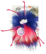 Gioco per gatti con cordini ed erba gatta, rosso, 8 x 5,5 x 3 cm – AFP Furry Ball - Fluffer