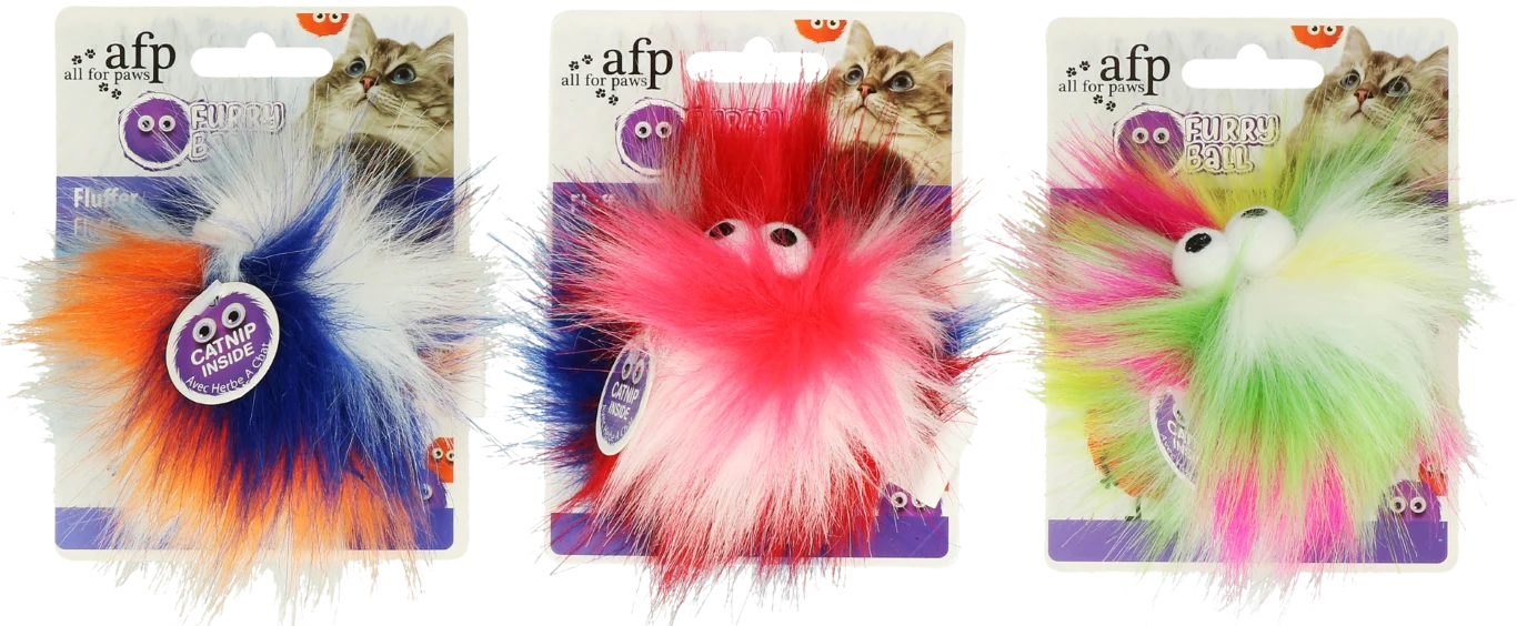 Pallina per gatti con erba gatta, Ø 5 cm, arancione – AFP Furry Ball - Fluffy Ball - immagine 2