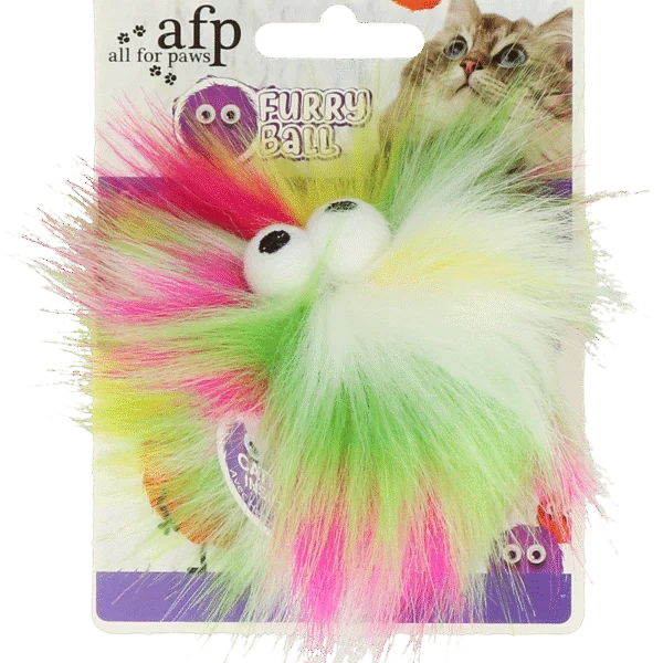 Palla per gatti con erba gatta, Ø 5 cm, gialla – AFP Furry Ball - Fluffy Ball