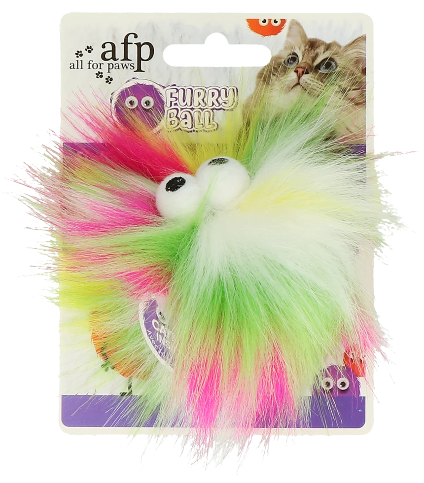 Palla per gatti con erba gatta, Ø 5 cm, gialla – AFP Furry Ball - Fluffy Ball - immagine 1