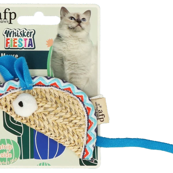 Giocattolo per gatti a forma di topo con erba gatta e cordini – AFP Whisker Fiesta Taco Mouse