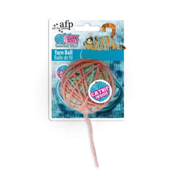 Pallina per gatti di filato con catnip, ø 5,5 cm – AFP Knotty Habit - Yarn Ball