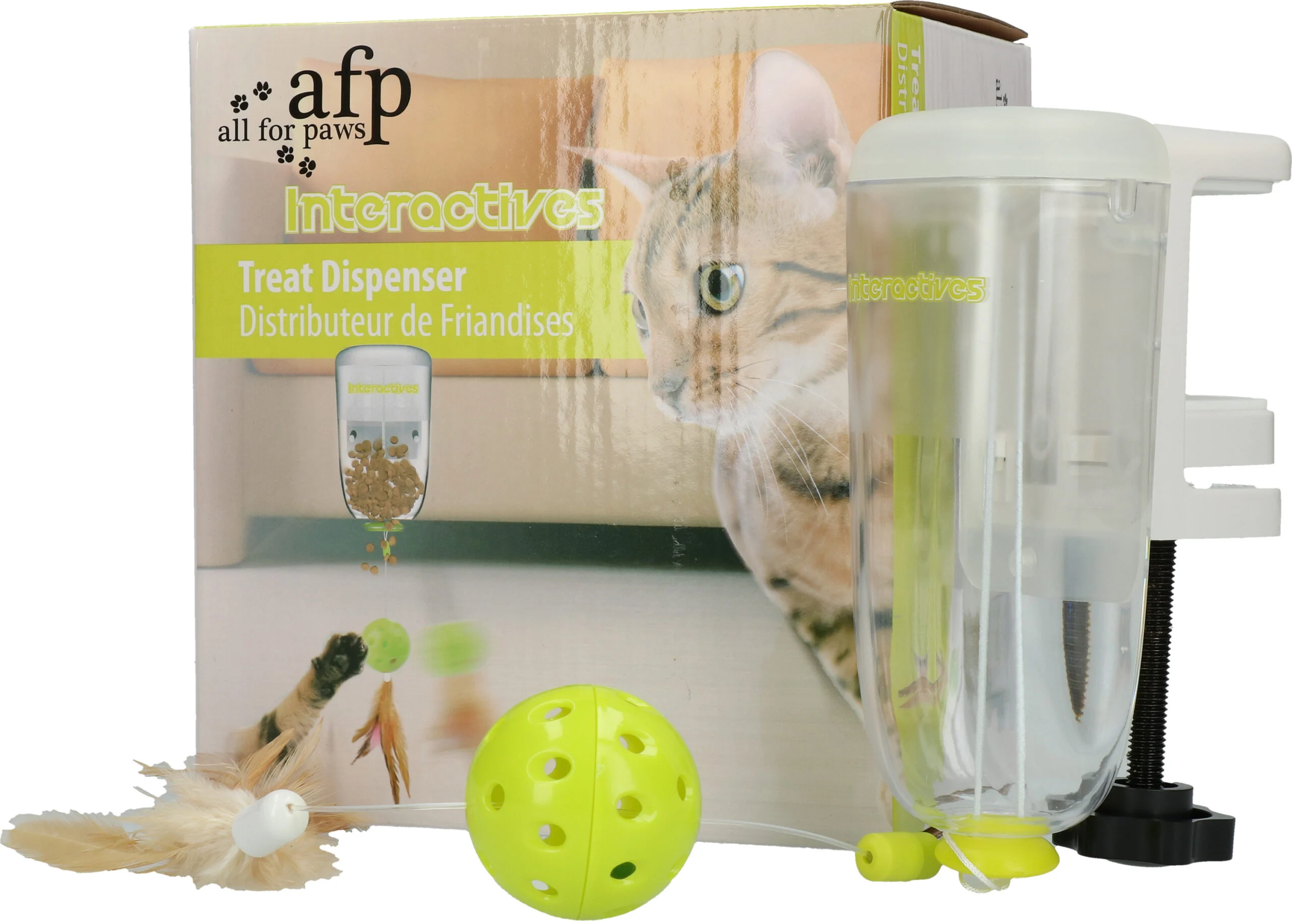 Dispenser di snack per gatti con piumetta, 45 x 6,5 x 9,5 cm – AFP Interactives - Treat Dispenser - immagine 1