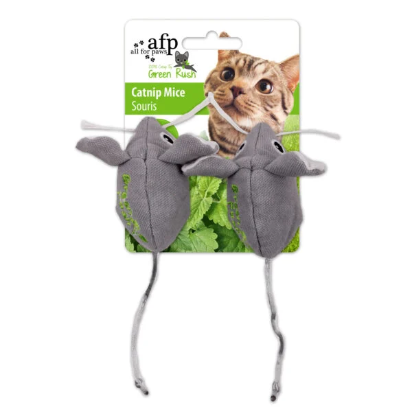 Topolini gioco per gatti con catnip canadese, 7 cm, 2 pezzi – AFP Green Rush - Catnip Mice