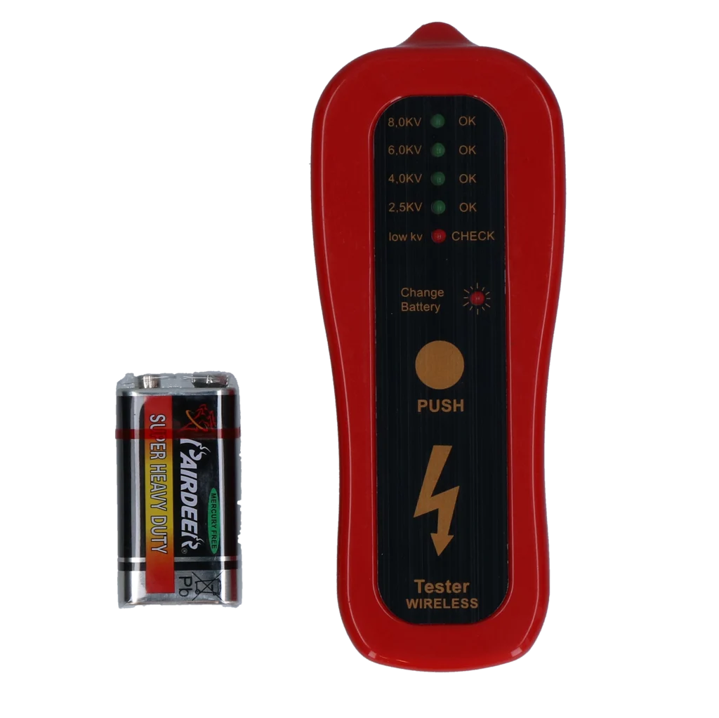 Tester per recinzioni elettriche con 4 livelli LED, senza puntale di messa a terra – Gobel - immagine 1