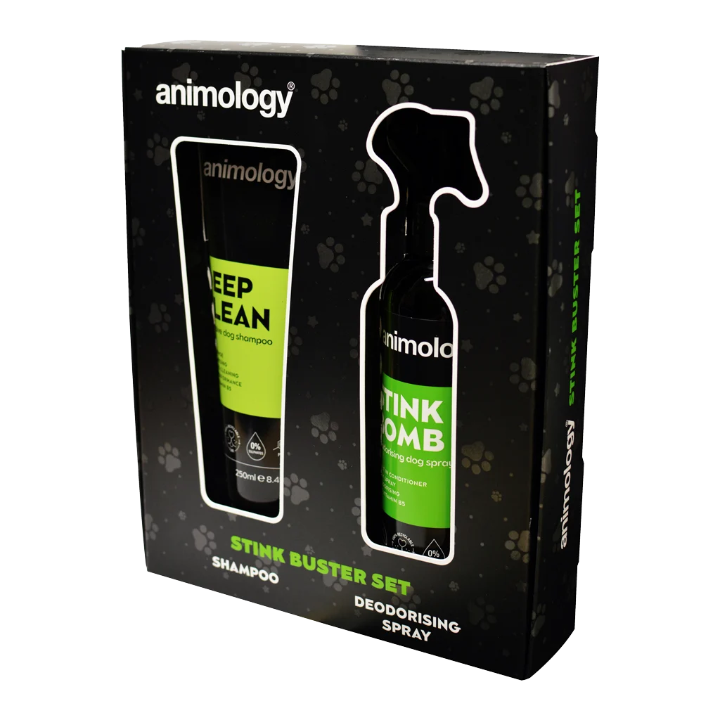 Set per la pulizia del pelo dei cani con shampoo e spray deodorante, 2 prodotti – Animology Stink Buster Set - immagine 2