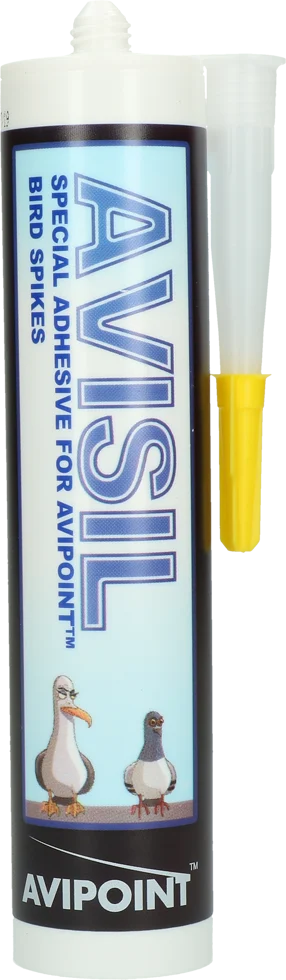 Sigillante siliconico trasparente per dissuasori per uccelli, 310 ml – Avipoint Avisil - immagine 1
