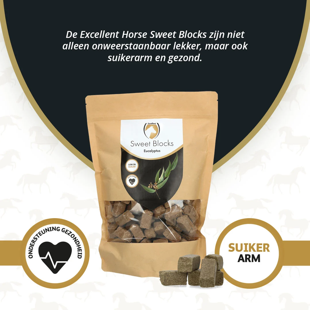Premi per cavalli all’eucalipto, a basso contenuto di zuccheri, 1 kg – Excellent Horse Sweet Blocks - immagine 2