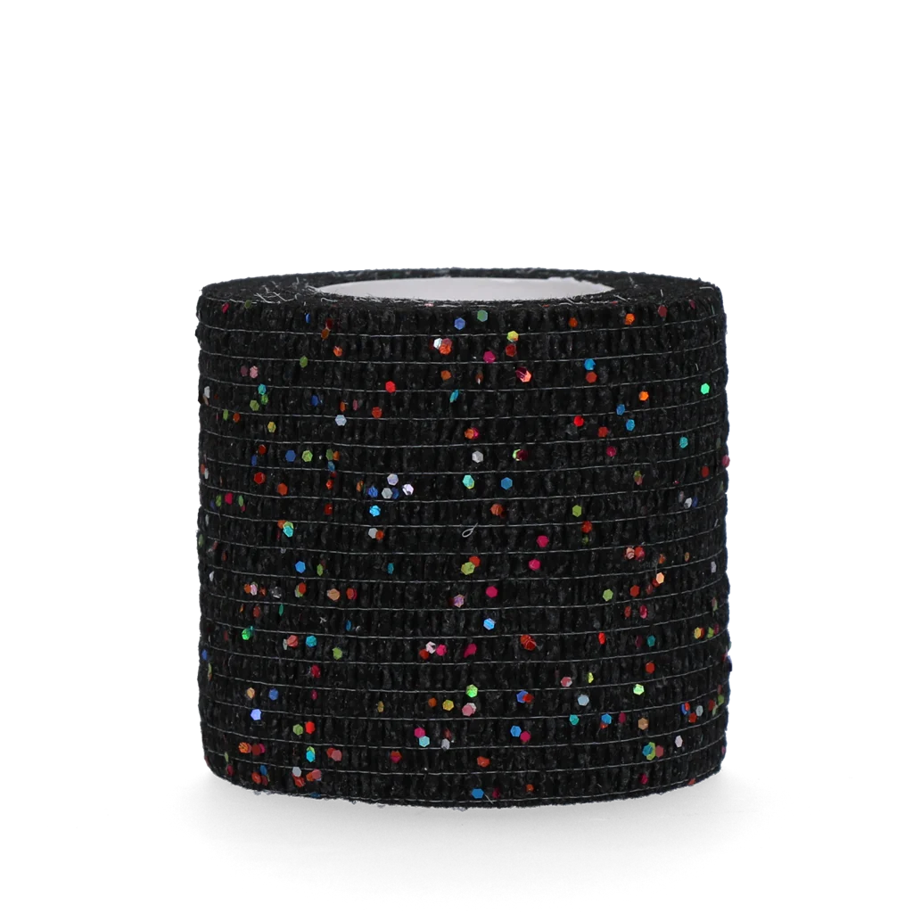 Benda autoadesiva glitterata, 5 cm, nera – Excellent Animal Glitter Bandage Profi - immagine 1