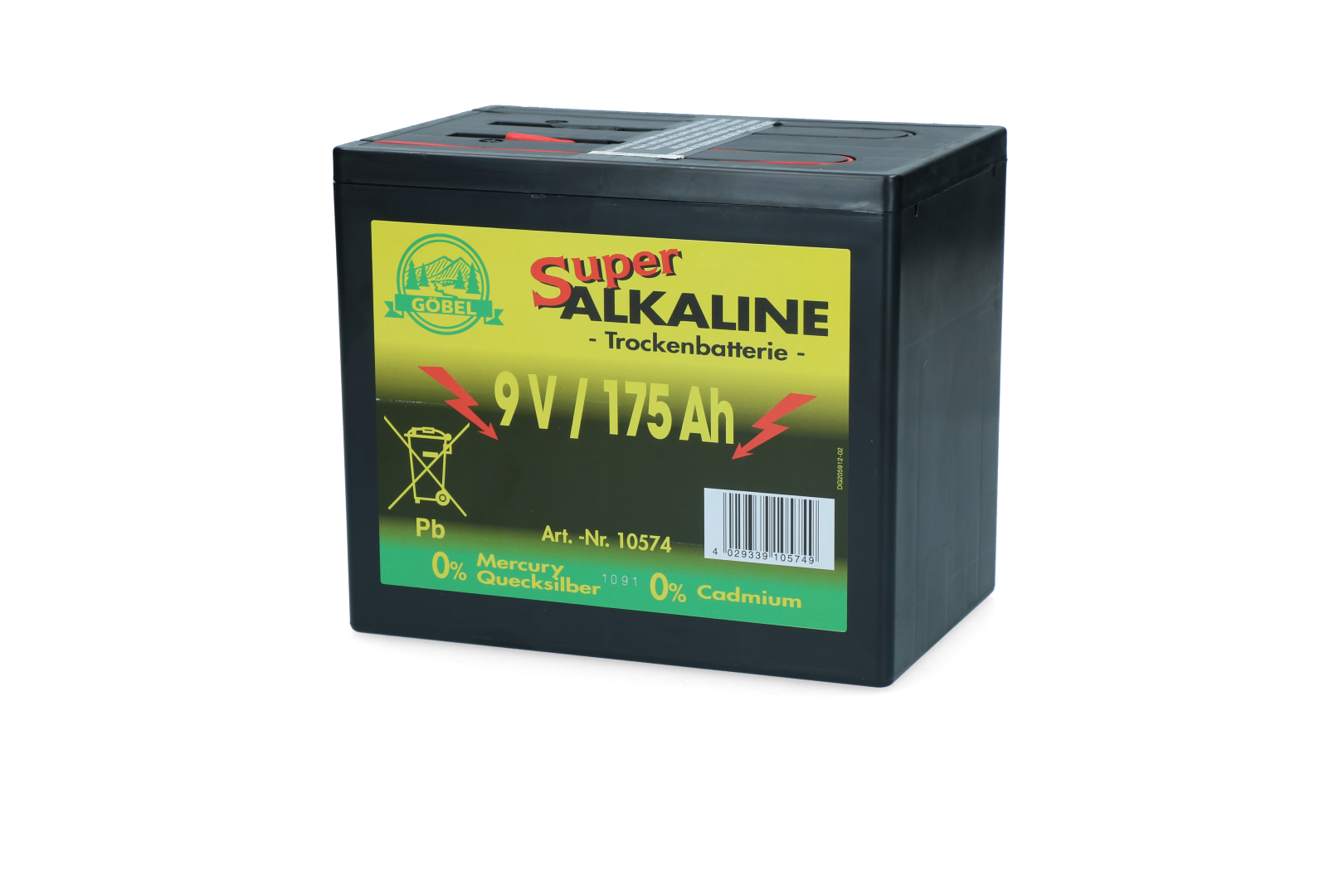 Schrikdraadbatterij 9 V, 175 Ah – Gobel Durobat Batteria per recinzione elettrica 9 V, 175 Ah – Gobel Durobat