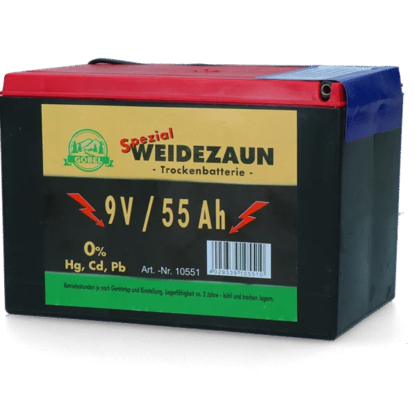 Batteria per recinzione elettrica 9 V, 55 Ah, 11,5 x 16,5 x 11,2 cm – ZoneGuard EG super