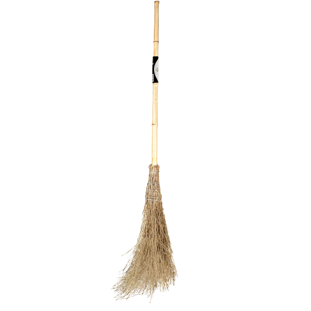 Scopa da cortile con manico in bambù e rami di betulla, 180 cm – Excellent Horse Bamboo Rijsbezem - immagine 1