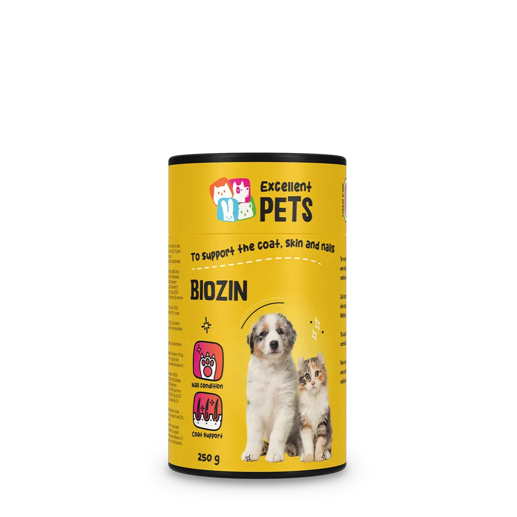 Integratore per il pelo di cani e gatti con biotina, 250 g – Excellent Pets Biozin - immagine 1