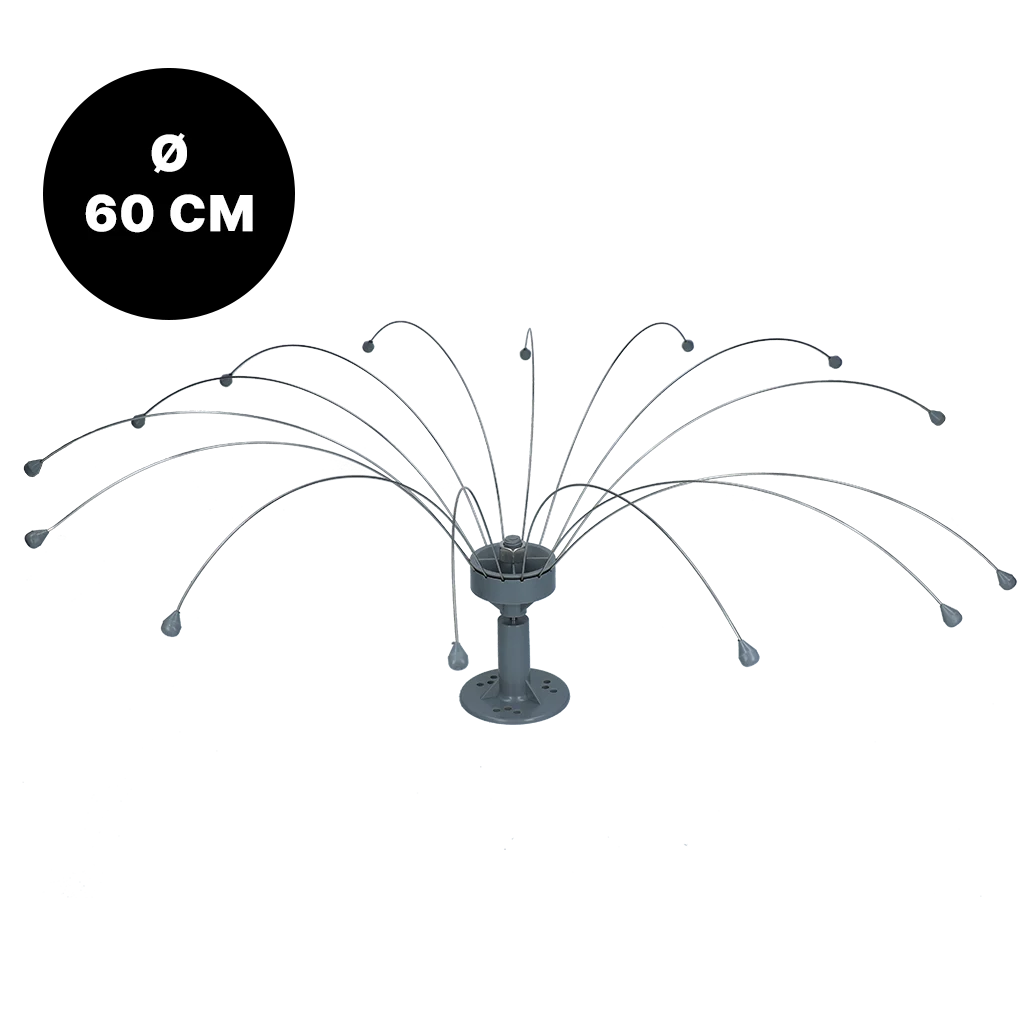 Dissuasore per uccelli con fili rotanti in acciaio inox, Ø 60 cm – Birdshield Longlegs - immagine 1