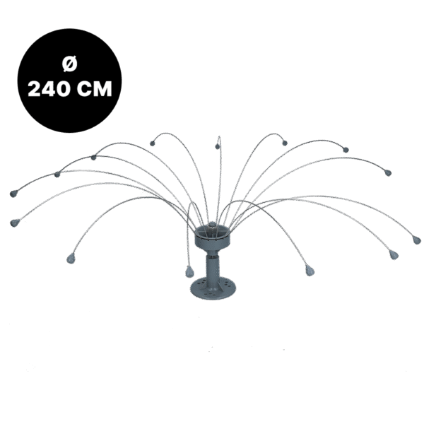 Dissuasore per uccelli con fili rotanti in acciaio inox, Ø 240 cm – Birdshield Longlegs