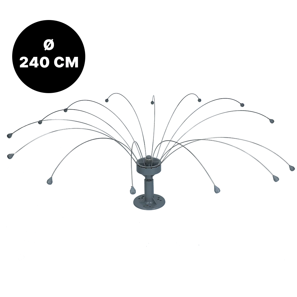 Dissuasore per uccelli con fili rotanti in acciaio inox, Ø 240 cm – Birdshield Longlegs - immagine 1