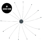 Dissuasore per uccelli con fili rotanti in acciaio inox, Ø 240 cm – Birdshield Longlegs - immagine 2