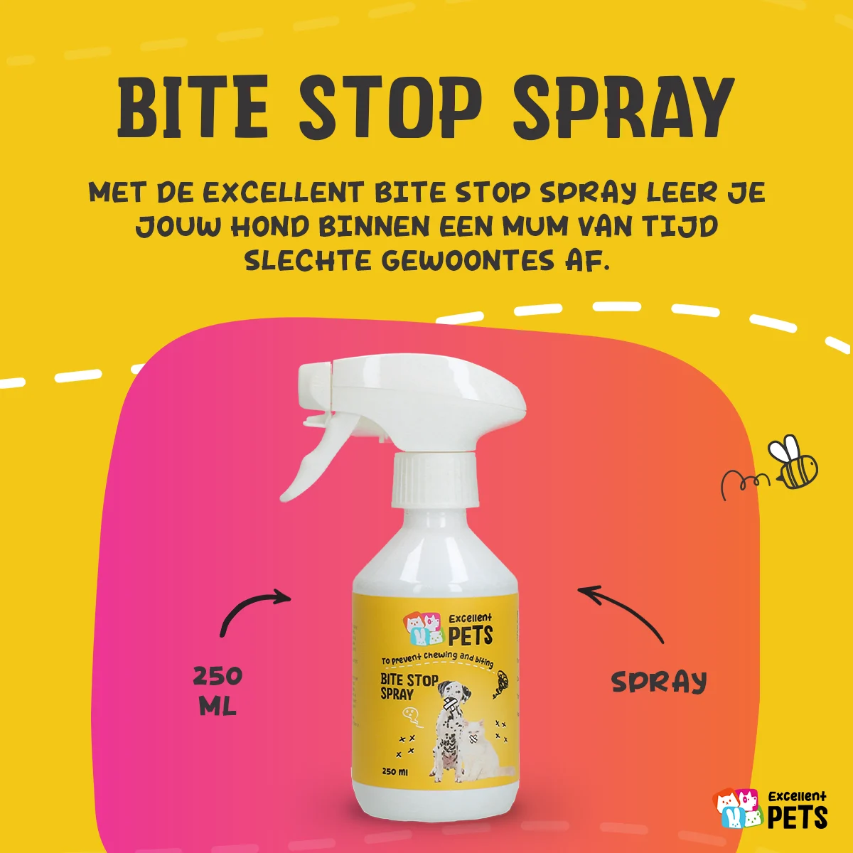 Spray anti morso per cani e gatti con sostanza amara, 250 ml – Excellent Pets Bite Stop Spray - immagine 3