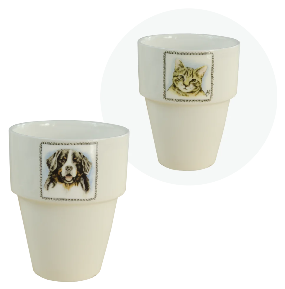Bicchiere da latte con cane e gatto – Boerenwinkel - immagine 1