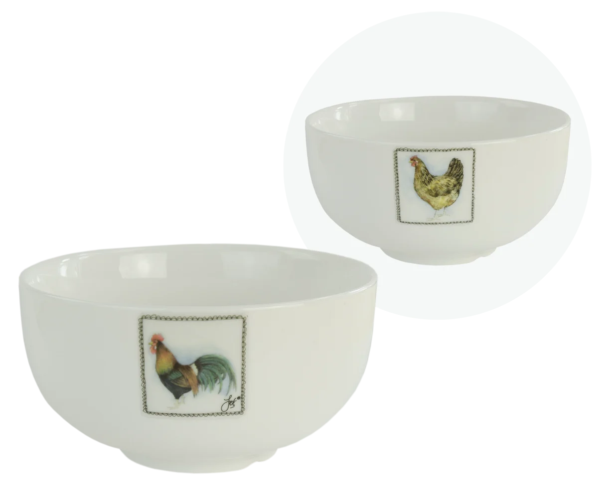 Ciotola con gallo e gallina – Boerenwinkel - immagine 1