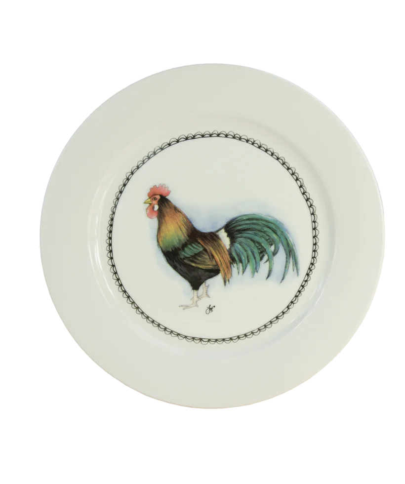 Piatto da colazione con gallo, Ø 21 cm – Boerenwinkel - immagine 1