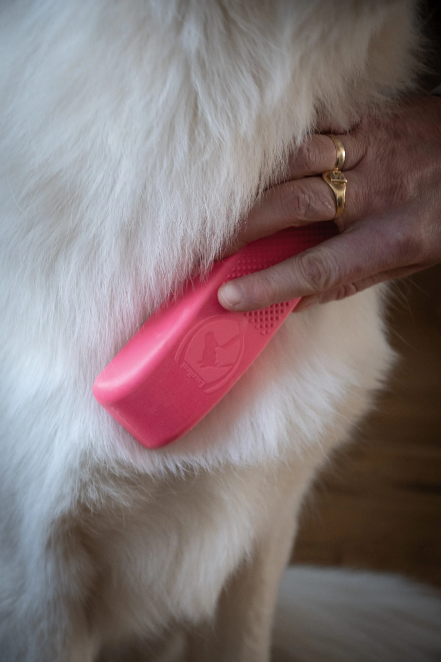 Spazzola per cani per lavaggio e massaggio, media, rosa, 17,5 cm – Excellent Pets Grooming Brush - immagine 4