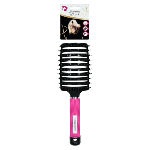 Spazzola districante per criniera, 24,5 cm, rosa – Excellent Horse Supreme Brush