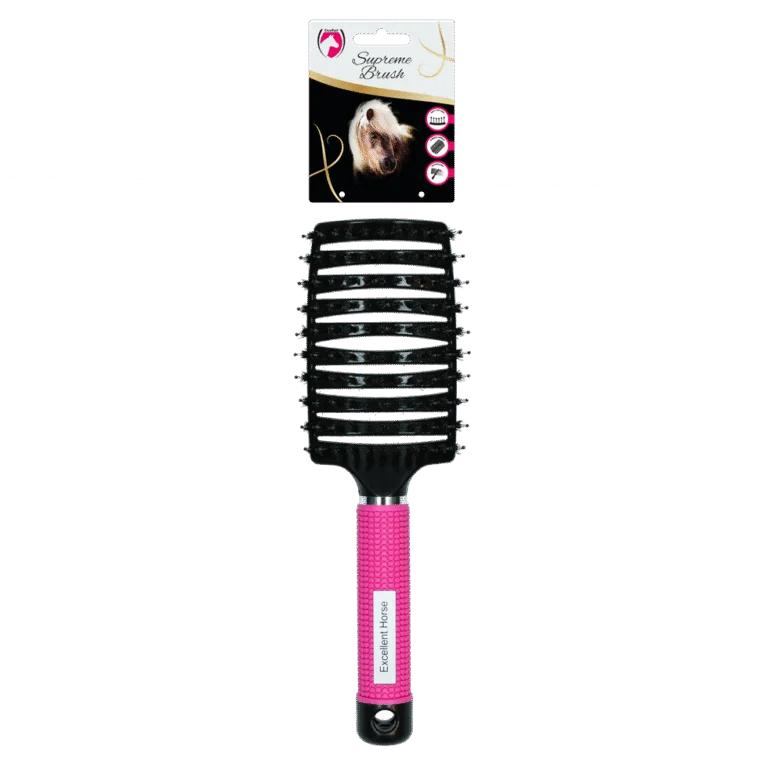Spazzola districante per criniera, 24,5 cm, rosa – Excellent Horse Supreme Brush