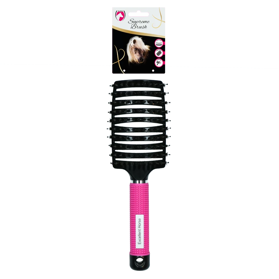 Spazzola districante per criniera, 24,5 cm, rosa – Excellent Horse Supreme Brush - immagine 1