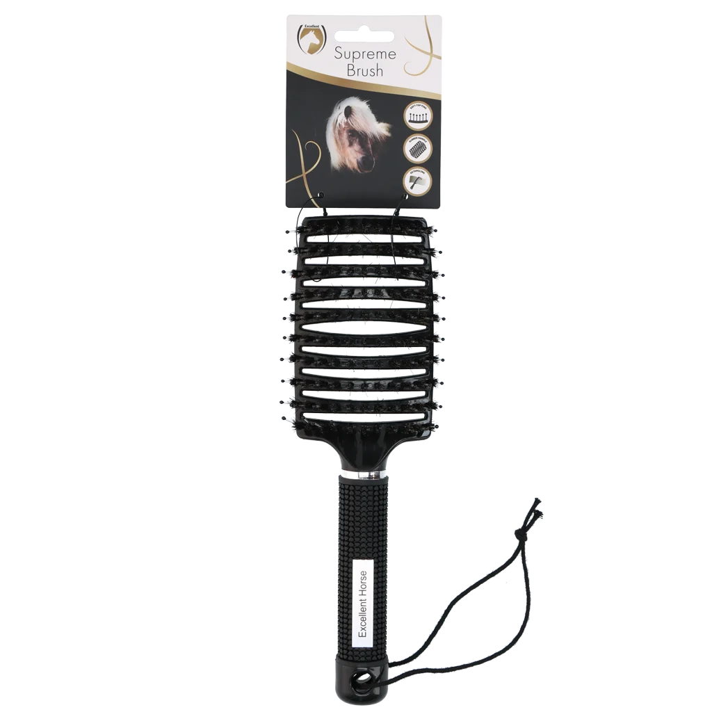 Spazzola districante per criniera, 24,5 cm, nera – Excellent Horse Supreme Brush - immagine 1