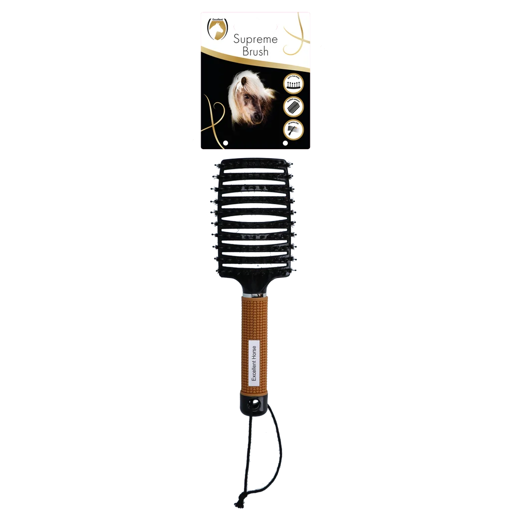 Spazzola per criniera districante, 24,5 cm, oro – Excellent Horse Supreme Brush - immagine 1