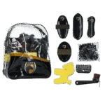 Set per la pulizia per giovani cavalieri con zaino, 200 elastici – Excellent Horse Grooming Set Junior