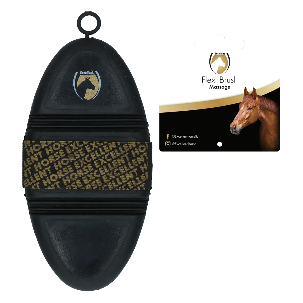 Spazzola massaggiante con nodini e parte superiore flessibile – Excellent Horse Flexi Brush Massage - immagine 2