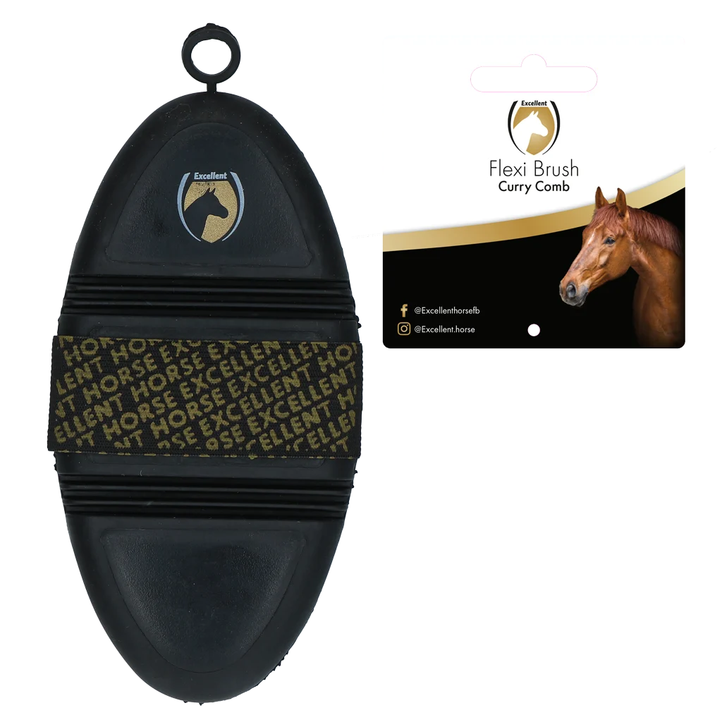 Striglia per rimuovere il pelo con parte superiore flessibile – Excellent Horse Flexi Brush Curry Comb - immagine 2