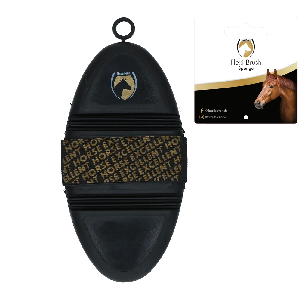 Spazzola con spugna per lavare i cavalli, con parte superiore flessibile – Excellent Horse Flexi Brush Sponge - immagine 2