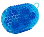 Spazzola massaggiante per cavalli con 7 rulli in acciaio inox, blu, 16 x 10 cm - immagine 3